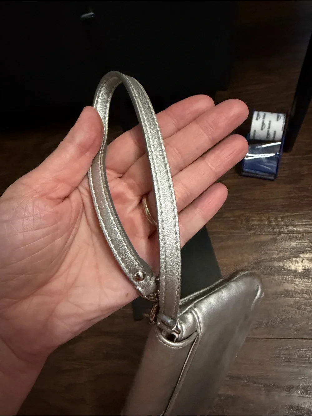 Coach Silver Metallic Leather Wristlet